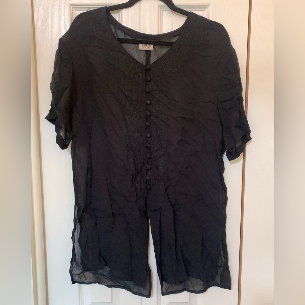 Elegant Black Button-Up Top